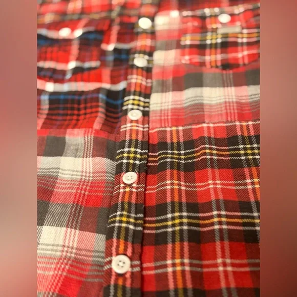 Ralph Lauren Denim & Supply Patchwork Plaid Vintage Preppy Button Front Shirt M - Picture 7 of 9